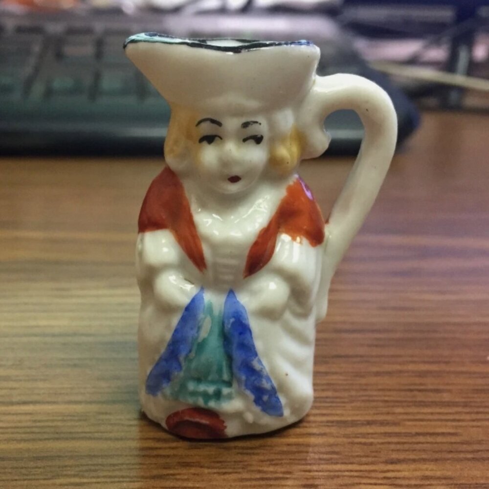 Vintage Miniature Toby Ceramic Figure 2.25 Inches Made In Japan Collectible